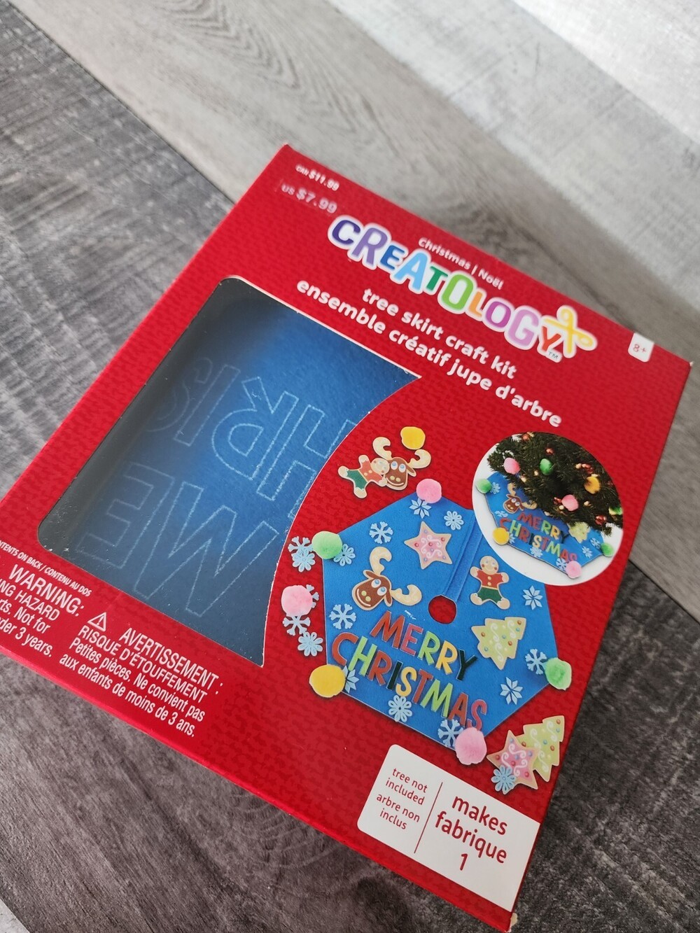 Creatology Christmas Tree Skirt Craft Kit Blue Merry Christmas DIY NEW